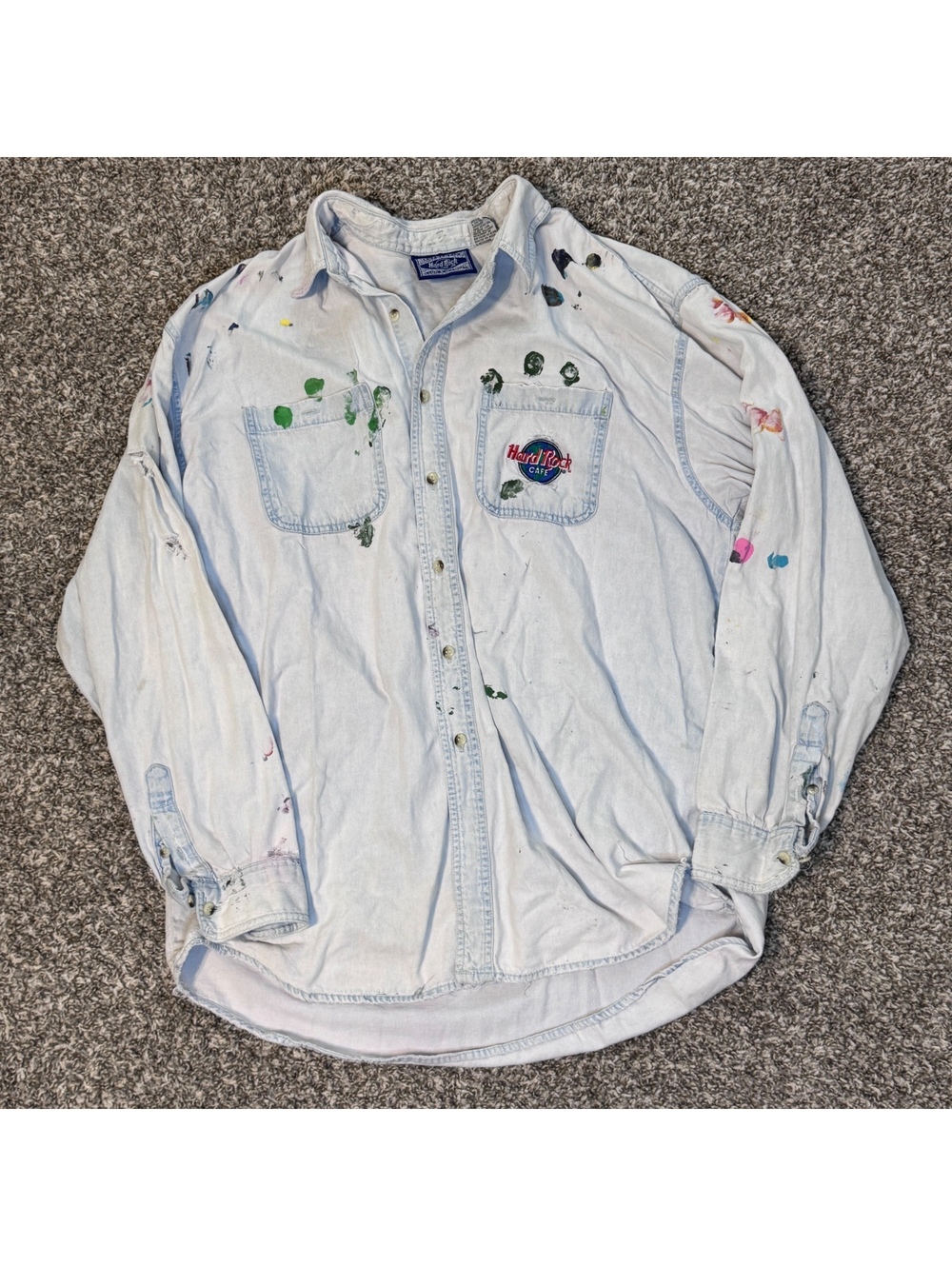 Vintage 1997 Hard Rock Cafe Vancouver Denim Shirt XL